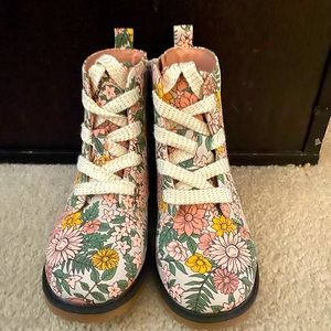 Adorable floral combat boot